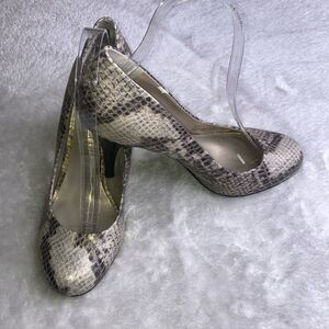 JESSICA SIMPSON 9B Leather Ramona Snake Print High Heels Shoe